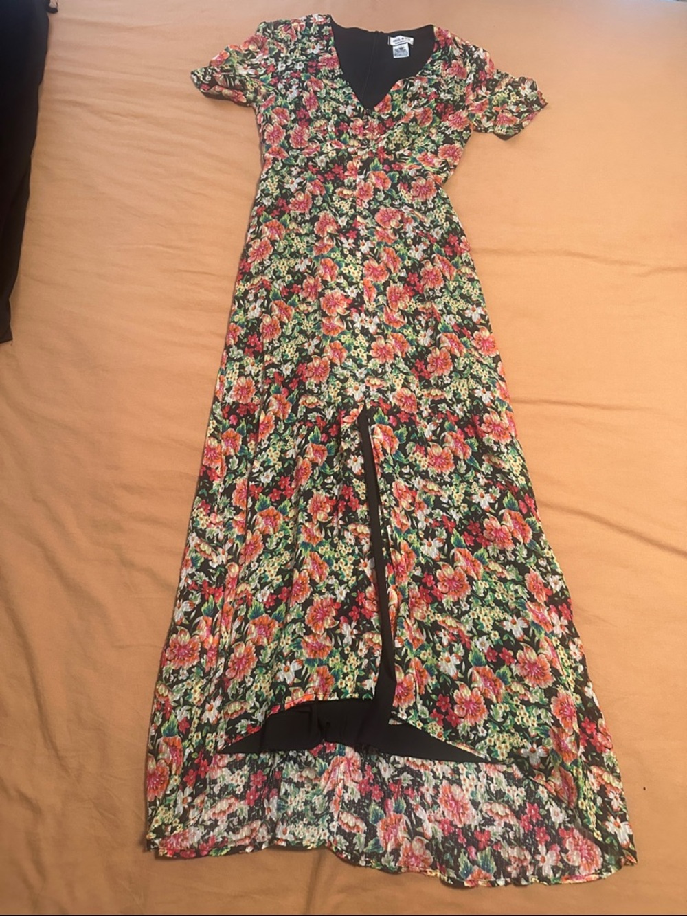 Paul & Joe Black Floral High-Low Maxi Dress